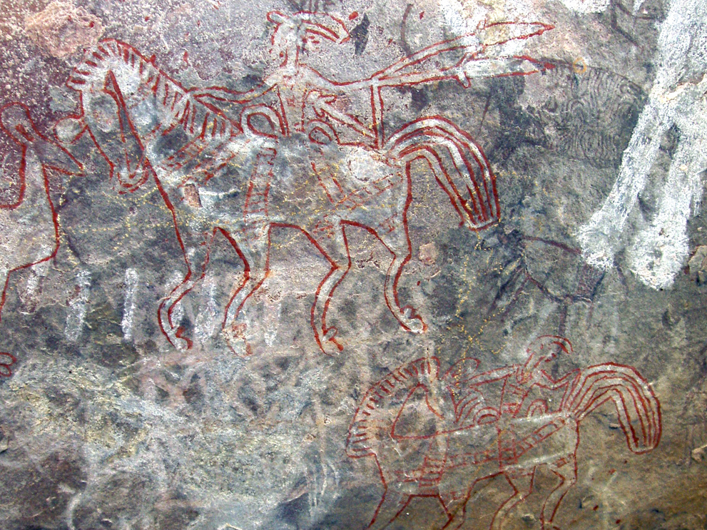 India Rock Art Cave Paintings Bhimbetka World Heritage List UNESCO Bradshaw Foundation