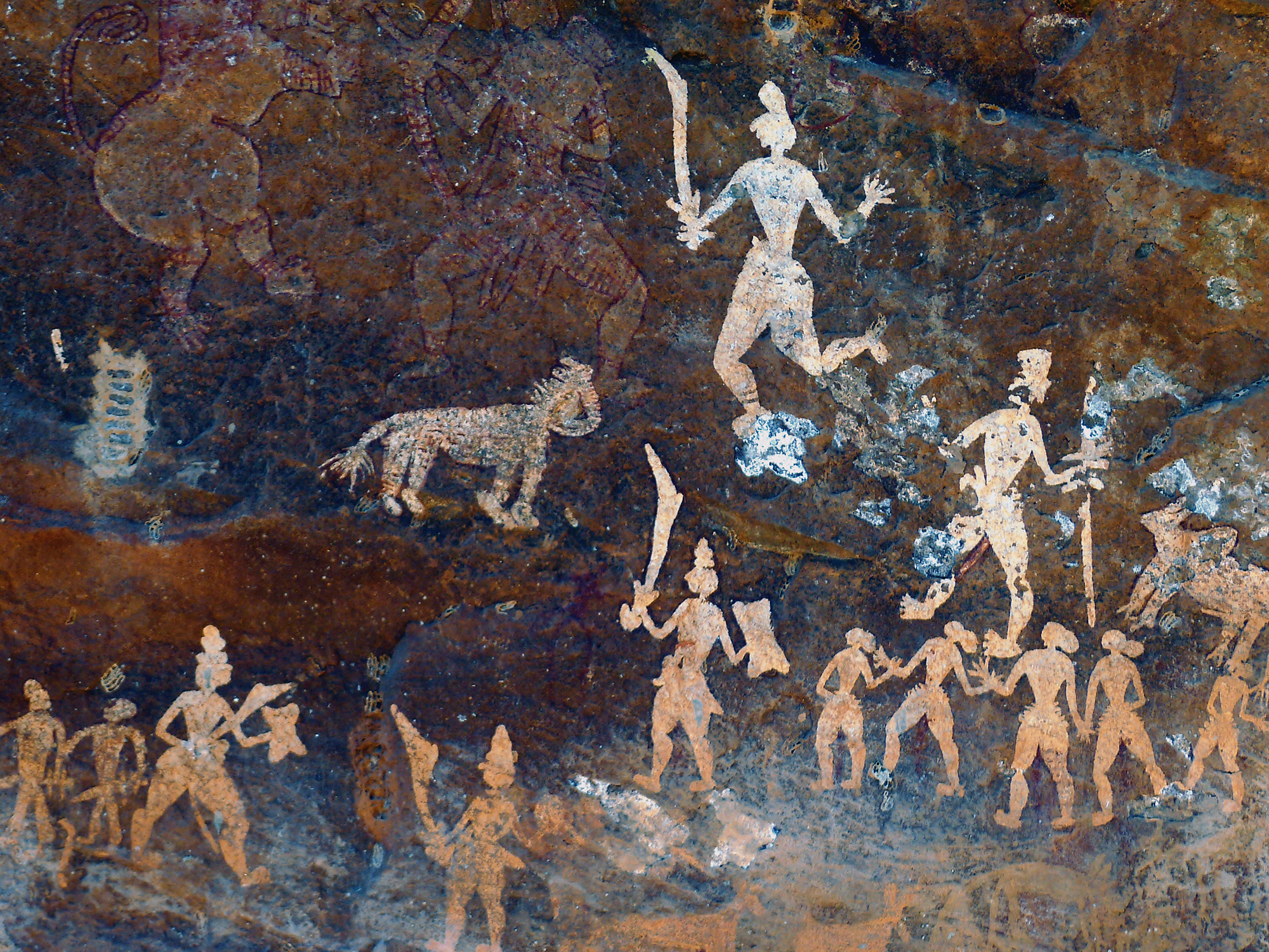 India Prehistoric Rock Art Paintings Pachmarhi Hills