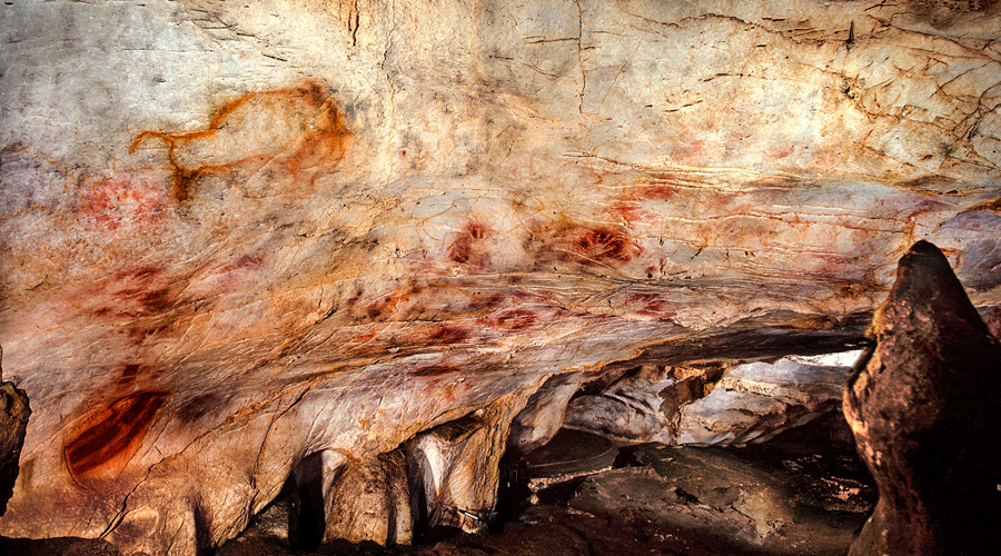 Cave Art Paintings Animals Cave of El Castillo Cantabria Spain Hand Prints Depictions