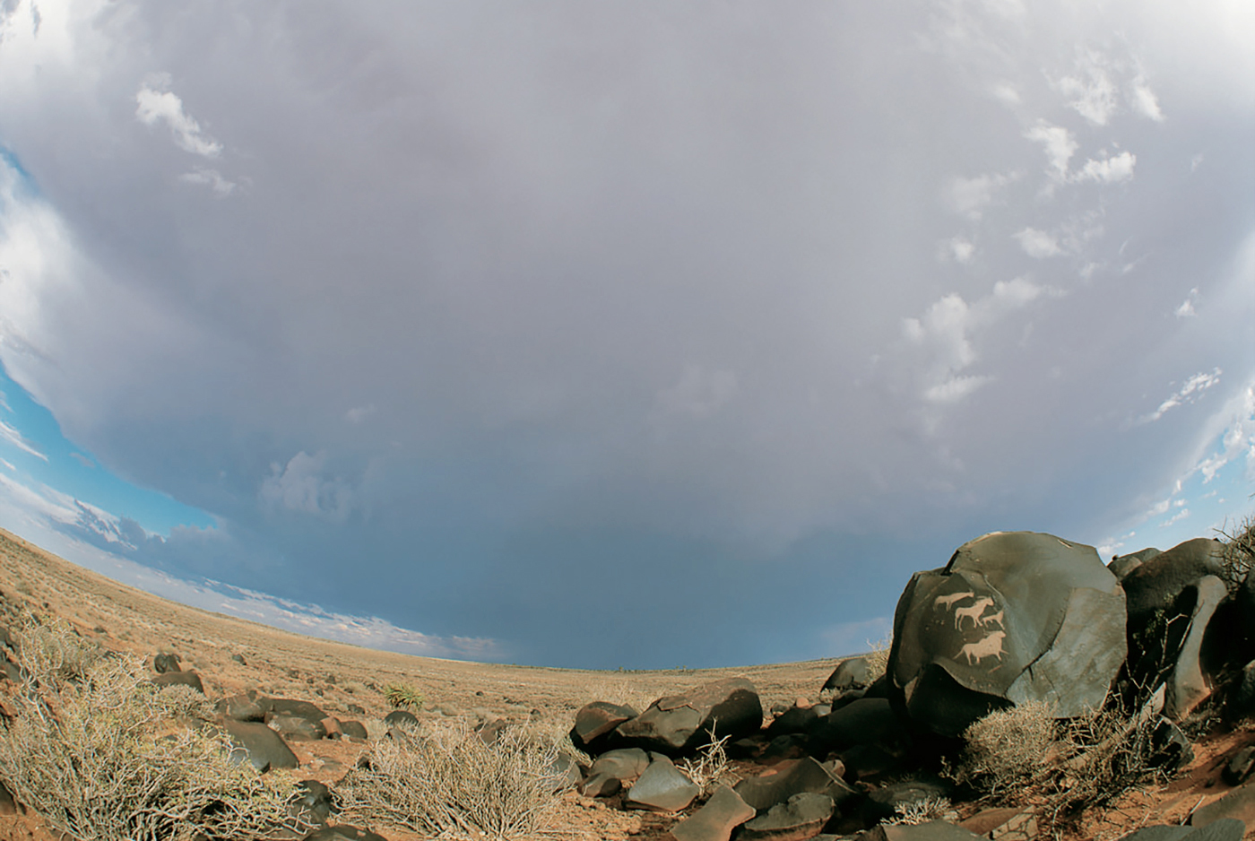 Engravings of rain bulls on a hill near Olifantvlei marked on ǁkabbo’s map