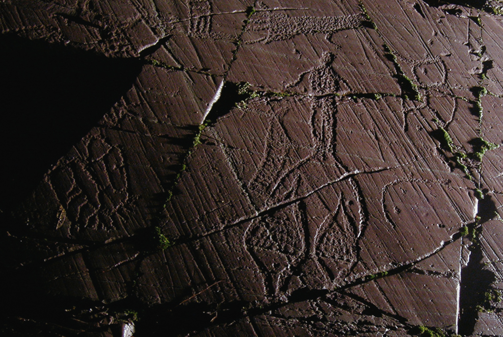 Human with snowshoes at Kåfjord Rock Art Alta Norway UNESCO World Heritage Museum